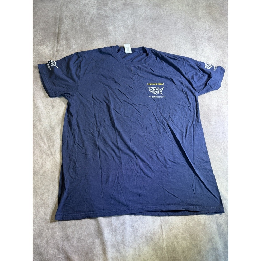 The Humane Society "Humane Hero" Graphic T-Shirt - Navy Blue Gildan Tee, Size XL